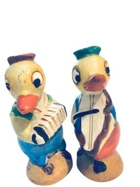 Vintage Hand Painted Ducks Salt & Pepper Shakers